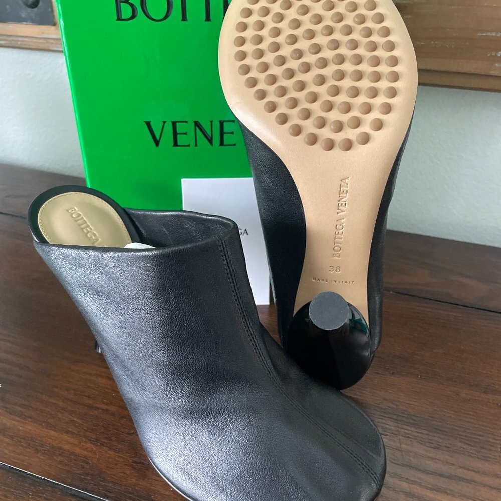 BOTTEGA‎ VENETA 667191 Cocktail Stretch Black Leather Mule Pumps Shoes 36.5 - Picture 9 of 16